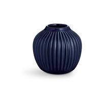 Tamsiai mėlyna akmens masės vaza Kähler Design Hammershoi, aukštis 12,5 cm