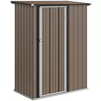 Sodo namelis 1,07 m² su nuožulniu stogu, 142 x 84 x 189 cm Įrankių namelis su užrakinamosiomis durimis, sodas, plienas, rudas