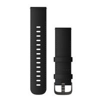 Garmin Greitai atsegami dirželiai / 22 mm / Juoda oda su šlifuoto skalūno spalvos detalėmis