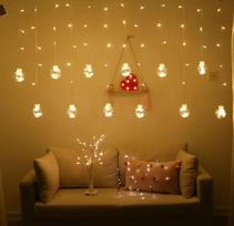 LED lempučių užuolaida 3m 108LED šiltai balta