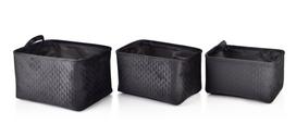 „Sara Black Set 3“ krepšeliai L38x26xh22cm, M34x23xh20cm, S30x20xh18cm