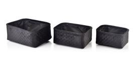 „Sara Black Set 3“ krepšeliai L27x20xh11cm, M24x17xh11cm, S20x14xh10cm