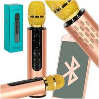 Bluetooth karaoke belaidis mikrofonas auksinis