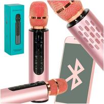 Bluetooth karaoke belaidis mikrofonas rožinis