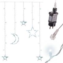 LED mėnulio užuolaida šviečia žvaigždėmis 2,5m 138LED šalta