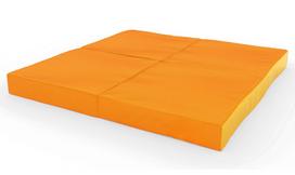 Sulankstomas gimnastikos čiužinys SANRO 100x100x10 cm oranžinis-geltonas (4 dalių)