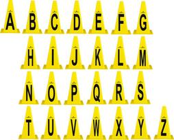 Plastikiniai treniruočių žymekliai inSPORTline Alphabet 23 cm (26vnt.)