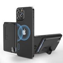 Magnetinis kortelių laikiklio žiedas Apple iPhone 15/14 su MagSafe suderinamumu juoda