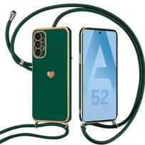 Protective Case - Booling - for Samsung Galaxy A52/A52s 5G - Flexible - Shoulder Strap - Night Green žalia