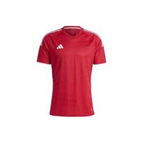Adidas Tiro 23 Competition Dry-Fit Marškinėliai su dryžuotu logotipu, apvalia iškirpte, trumpomis rankovėmis, futbolo, vyriški Viršutiniai drabužiai, Raudoni HL4712 S