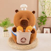 Baker Capybara Plush Toy Ugly Cute Kapibara Doll Chef Creative Doll Children's Gift Pillow Girl 30cm（0.23kg）