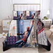 Marvel Comics Spider Man Anime Bedding Set Duvet Cover 1009 Polyester Suitable For Children And Adults 3-Piece Set EU Single(135*200cm)3pcs