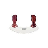 Tramontina Mezzaluna Picos medinis indas plauti indaplovėje Pagamintas iš natūralaus produkto Smulkintuvas, Pjaustytuvas, Daugiafunkcis peilis, Rankena, 25cm, Raudonas, Saugus, Patvarus, Brazilija, raudona