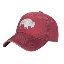 Distressed Buffalo Retro Bison Animal Lover Gift Snapback Baseball Cap Unisex Women Adjustable Trucker Hat Hat One Size brown