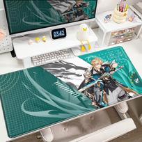 New Genshin Impact Desk Mat Anime Gaming Cool Varka Gaming Mouse Pad Lock Edge Non-slip Rubber Playmat Office Keyboard Mousepad 600x300x2mm