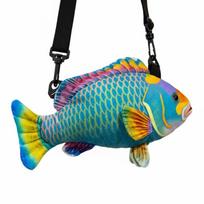 Vandenyno gyvūno imitacija Žuvies pliušinis žaislas maišelis Animacinės žuvies pliušinė rankinė per petį Vaikų žaislas 30cm/11.81in ﻿-Style B