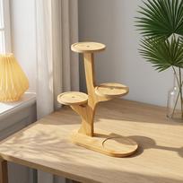 Bamboo storage rack, succulent flower rack, small potted plant display rack, suitable for offices, balconies, windowsills, living rooms
