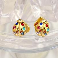 Creative Cute Ladybug Colored Diamond Stud Earrings Light Luxury Fashion Trend Personalized Earrings Fresh And Sweet Fairy Style Earrings Female