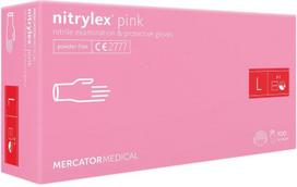 Rękawiczki Nitrylowe Mercator Pink Rozm L 100 Szt