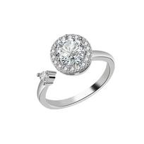 Luxury Butterfly Sunflower Fidget Spinner Ring Anxiety for Women Crystal Flower Anxiety Finger Rings Anti Stress Wedding Jewerly resizable