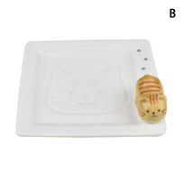 3D Cat sojos padažo indas Keraminis mielas japoniškas nedidelis prieskonių panardinimo lėkštė dubuo virtuvės skonio acto patiekalas kačių lazdelės laikiklis A