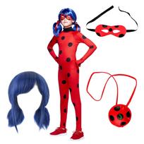 Stebuklingosios Boružės kostiumas vaikams 8-9 metams Boružės Cosplay kombinezonas su peruku, kauke ir maišeliu Helovino vakarėlio persirengimas S