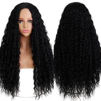 MERISIHAIR sintetiniai perukai Afro Kinky garbanoti perukai juodaodėms moterims ilgų gilių bangų perukai plaukams karščiui atsparūs pusiau rankomis surišti Cosplaly perukai vakarėliui