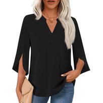 Women's Fashionable V-neck Loose Top L juoda