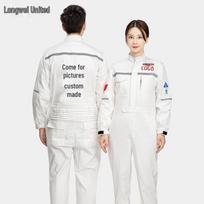 Men's All-Cotton Flame Retardant Anti-static Work Coverall 185 balinta balta spalva
