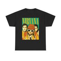 Nirvana shirt retro 90s Kurt cobain graphic band vintage rock Tee punk rock 4XL