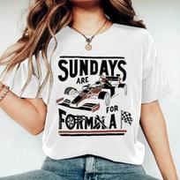 2026 Sekmadieniai Skirti „Formula 1“ Gerbėjams Vyriški Moteriški Mados Apvalios Kaklo Marškinėliai Su Lenktyninio Automobilio Grafika Trumpomis Rankovėmis Vasariniai 4XL