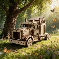 American Truck 3D Wooden Puzzle Scale Miniature DO-IT-YOURSELF Miniature Kit Handcrafted Present Home Decor Assembly Toy balta
