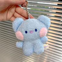 LINE FRIENDS BT21 Anime Kpop and Cartoon-themed 8cm Mini Animal COOKY RJ TATA Plush Lovely Keychain and Backpack Charm