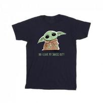 STAR WARS Mens The Mandalorian Grogu Snacks Meme T-Shirt S juoda