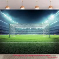 2D Football Goal Backdrop, Green Soccer Field Sports Photography Background 47.2x31.5inch/120*80cm