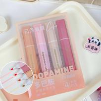 4pcs Dopamine Colors Highlighter Pens Diamond Shaped Quality Convenient Note Drawing Pen for Student