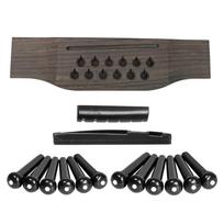 15pcs Acoustic Guitar Bridge Rosewood Slotted Bone Nut and Saddle 12 String Guitar Bridge Pins Replacement Parts 1