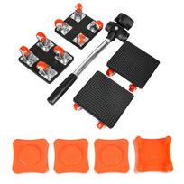 4 Roller Furniture Lifter Heavy Duty Anti-Slip Material Roller Dollies Moving Furniture Multi-Purpose Furniture Movers oranžinė