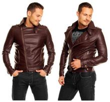 Kurtka Meska Biker Eko Skorzana Brown K11 Roz S/M