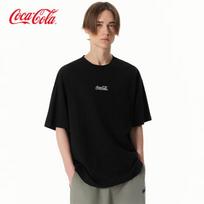 Coca-Cola Embroidered Logo Dropped Shoulder T-Shirt S juoda