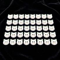 40pcs Mini 12mm Kitty Buttons Creative Resin Calico Cat Buttons Cute Colorful Kitten Head Buttons Clothes Accessories žalia