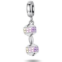 925 Silver Barbell Cute Pink Puppy Charms Beads Diy Bracelet Necklace Making Gift Of High Quality Fine Jewelry
