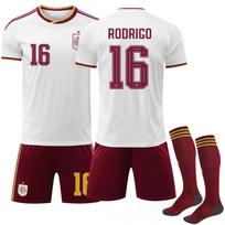 2026 m. FIFA Pasaulio taurė Ispanija Išvykos #16 RODRIGO Sportinis treniruočių marškinėlių rinkinys su kojinėmis Paaugliams Vaikams Suaugusiems Individualus vardas Futbolo aprangos rinkiniai 16