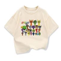 Summer Casual Men's Clothes Cute Sprunk Cartoon Men's T-shirt Game T-shirt Short-sleeved Top M