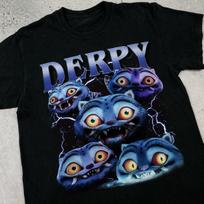 KPop Demon Hunters Derpy Tiger Merch T Shirts Fashion Vintage Gothic T-shirts Tops Men's Women Clothing Cotton Oversized T Shirt S įvairiaspalvis