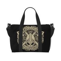 Norse Rune Print Travel Duffel Bag Unisex Weekender Overnight Tote Bag Large Capacity Lightweight Waterproof Carry on Bags