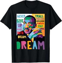 Black History Month Martin Have Dream Luther King Day 100% Cotton T-shirt Mens Tees Top S įvairiaspalvis