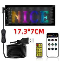 Automobilio LED matricos pikselių skydelis „pasidaryk pats“ RGB apšvietimas, grafiti, slenkantis teksto lenta, priekinis stiklas, reklaminis ekranas „Bluetooth“ APP valdymas 7x17.3cm