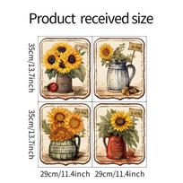 Fun-f72 Aliejinis paveikslas Saulėgrąža Miegamasis Svetainė Fonas Renovacija Namų Pagražinimas Dekoratyviniai Sienų Lipdukai 29*35cm*4pcs/fun-f72