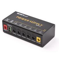 MOSKYAUDIO 6 kanalų gitaros pedalo maitinimo šaltinis su nepriklausoma apsaugos nuo trumpojo jungimo LED maitinimu EU Plug juoda